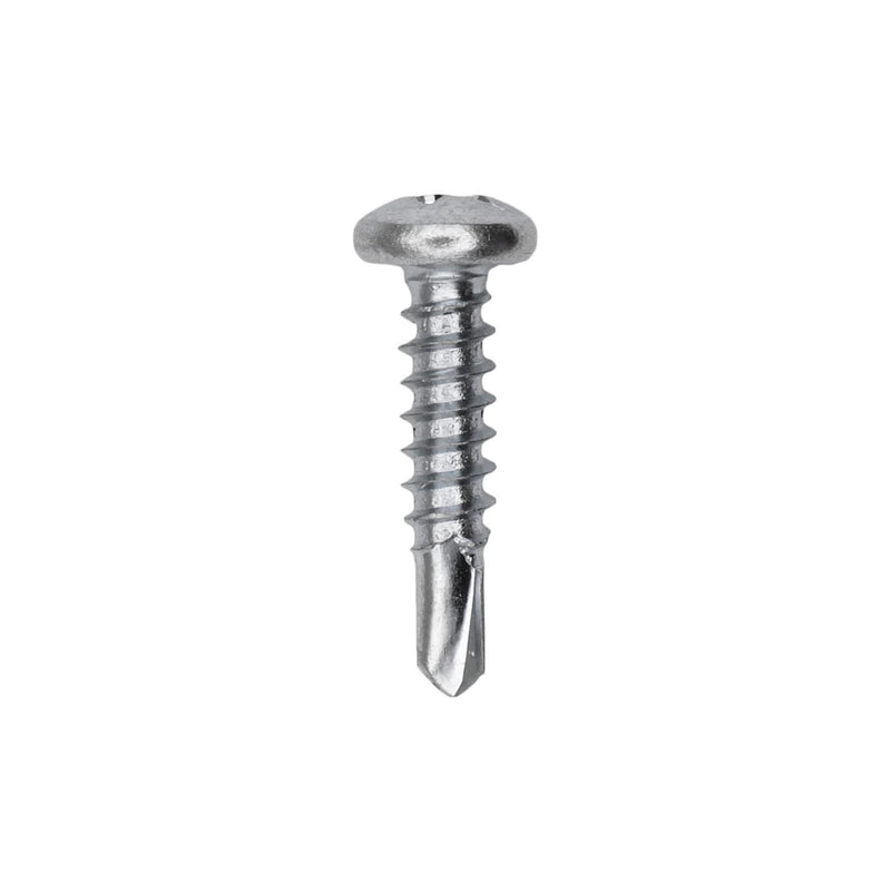 #8x3/4" Phillips Pan Head Teks Screw, Type 2 Self-Drilling Tek, Zinc