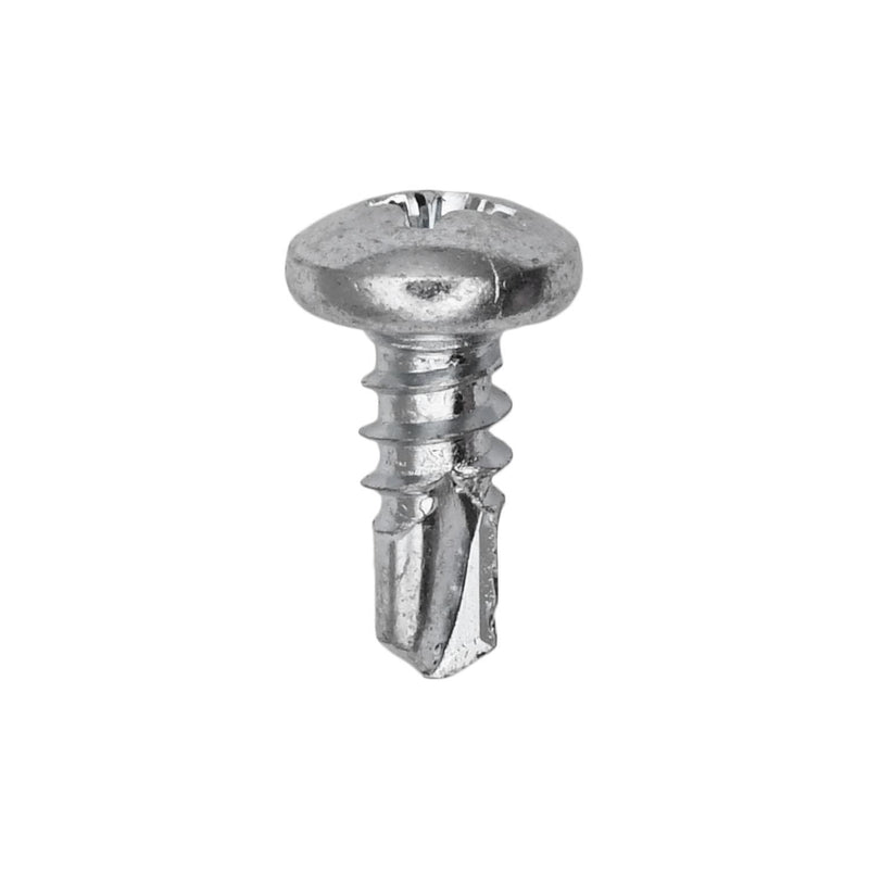 #10x1/2" Phillips Pan Head Teks Screw, Type 2 Self-Drilling Tek, Zinc