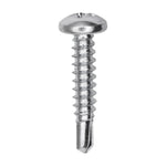 #10x1" Phillips Pan Head Teks Screw, Type 2 Self-Drilling Tek, Zinc