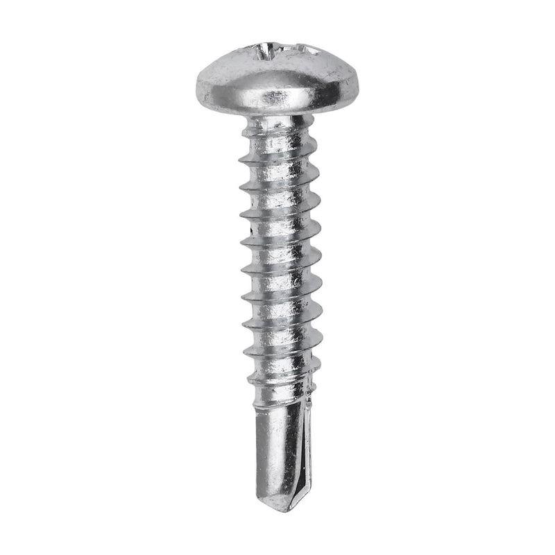 #10x1" Phillips Pan Head Teks Screw, Type 2 Self-Drilling Tek, Zinc