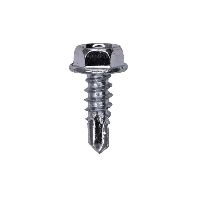 #8x7/16" Hex Head Washer Teks Screw, Type 2 Self-Drilling Tek, Zinc