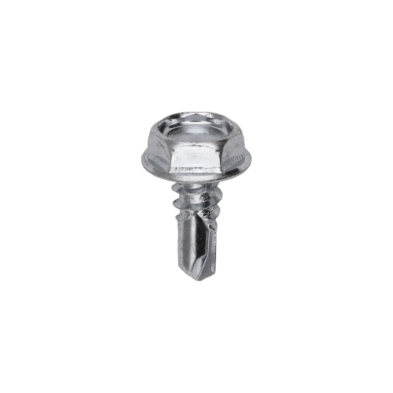#10x1/2" Hex Head Washer Teks Tapping Screw, Type 2 Self-Drilling Tek, Zinc