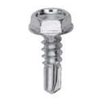 #10x5/8" Hex Head Washer Teks Screw, Type 2 Self-Drilling Tek, Zinc