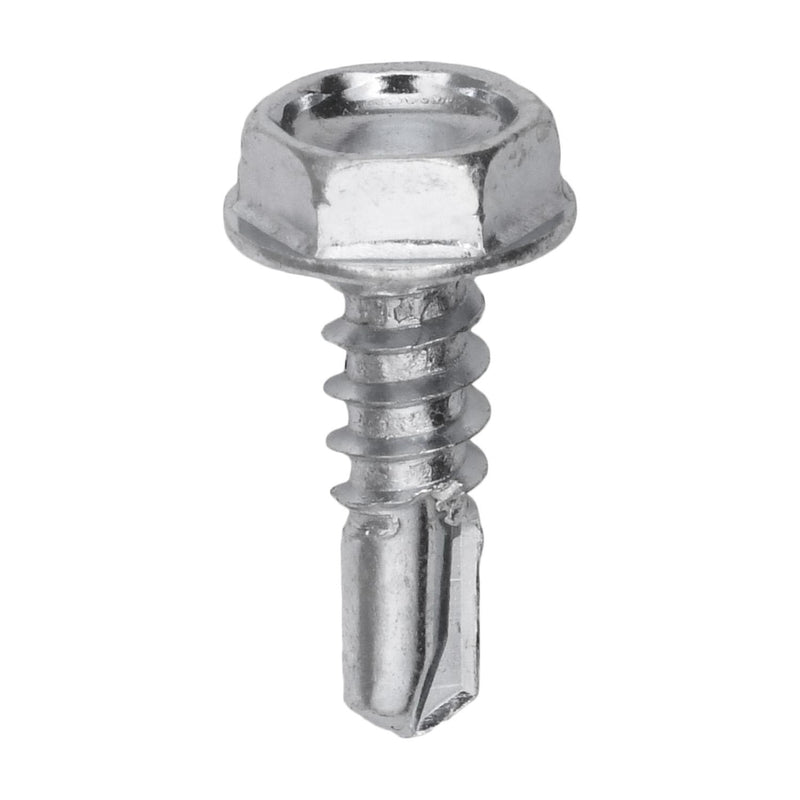 #10x5/8" Hex Head Washer Teks Screw, Type 2 Self-Drilling Tek, Zinc