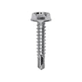 #10x1" Hex Head Washer Teks Screw, Type 2 Self-Drilling Tek, Zinc