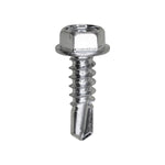 #12x3/4" Hex Head Washer Teks Screw, Type 3 Self-Drilling Tek, Zinc