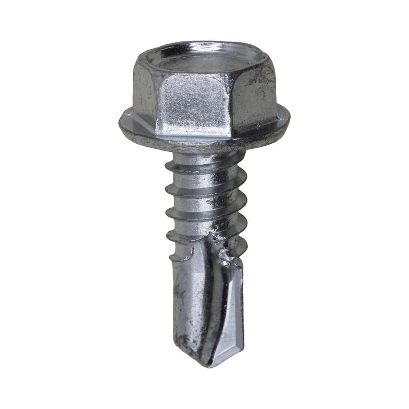 #14x3/4" Hex Head Washer Teks Screw, Type 3 Self-Drilling Tek, Zinc