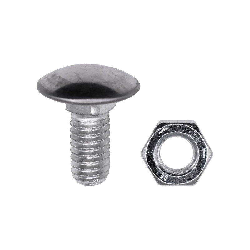 5/16"-18x3/4" Round Head Bumper Bolt And Nut, Zinc