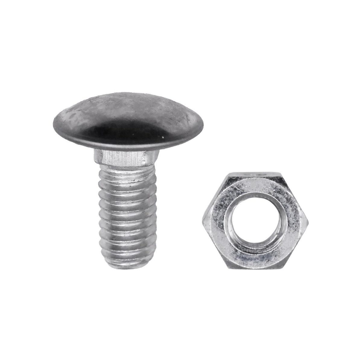 5/16"-18x3/4" Round Head Bumper Bolt And Lock Nut, Zinc