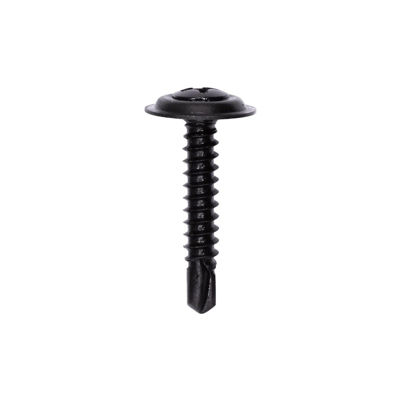 #8x1" Phillips Oval Head SEMS Countersunk Washer Tek, Type 2 Self-Drilling Tek, Black Phosphate, #8-18x1", COUNTERSUNK