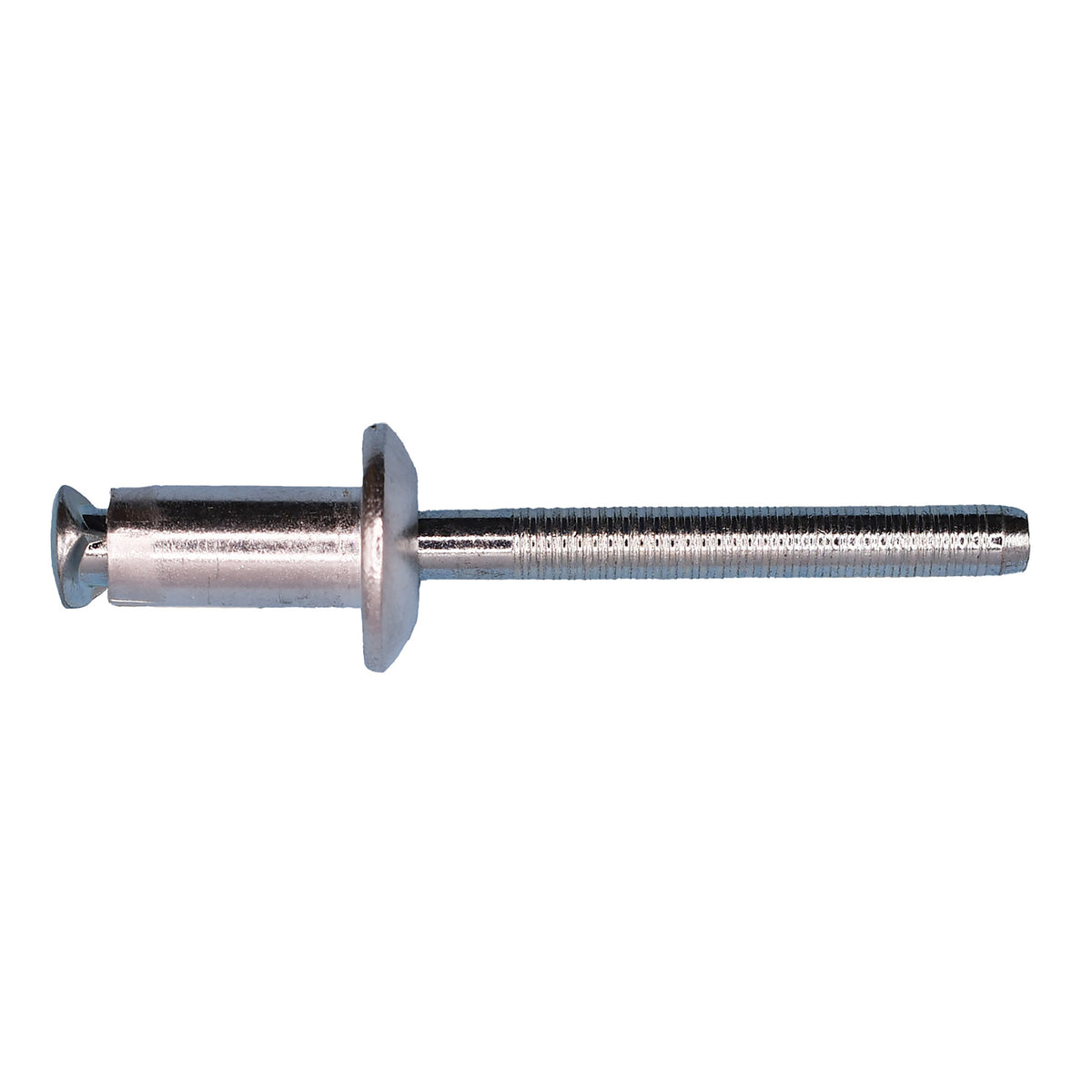 1/4" Peel Type Rivet, 1/32"-9/64" Grip, Aluminum Body, Steel Mandrel, 1/2" Flange Diam