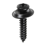 #10x1" Phillips Oval Head SEMS Tapping Screw, Type A/AB, Black Phosphate