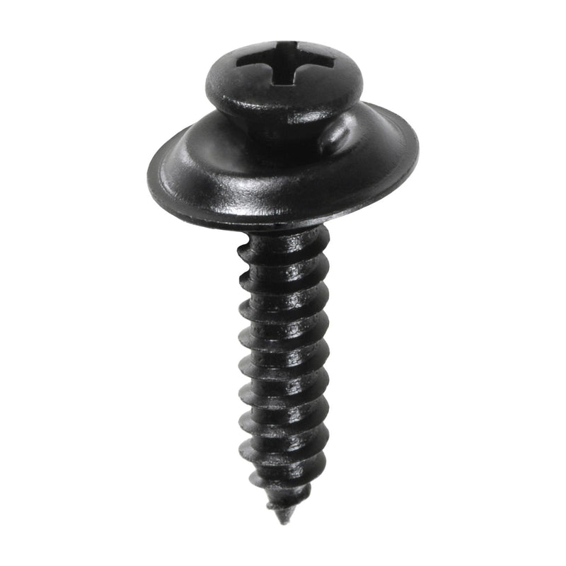 #10x1" Phillips Oval Head SEMS Tapping Screw, Type A/AB, Black Phosphate