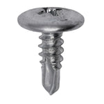 #8x1/2" Phillips Truss Head Washer Teks Tapping Screw, Type 2 Self-Drilling Tek, 7/16" Washer, Zinc