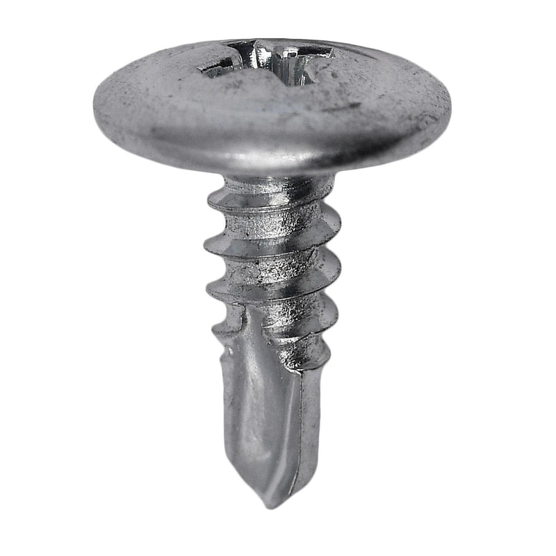 #8x1/2" Phillips Truss Head Washer Teks Tapping Screw, Type 2 Self-Drilling Tek, 7/16" Washer, Zinc
