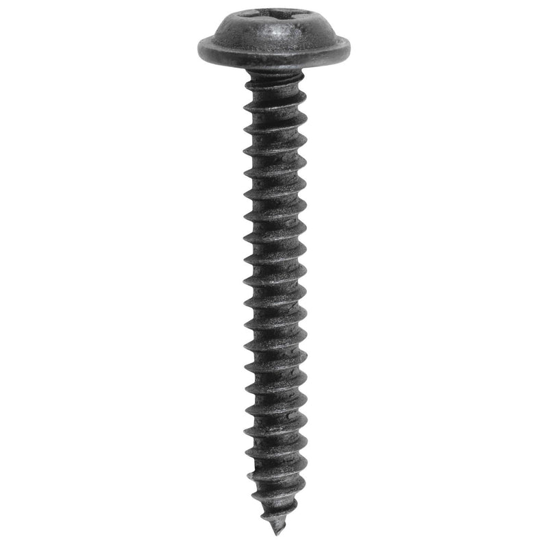 #8x1-1/4" Phillips Truss Head Flat Washer Tapping Screw, Type A/AB, Black E-Coat