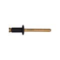 1/4" Special Peel-Type Rivet, 3/32" Grip, Black Aluminum Body, Steel Mandrel, 1/2"