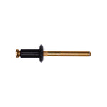 1/4" Special Peel-Type Rivet, 3/32" Grip, Black Aluminum Body, Steel Mandrel, 1/2"