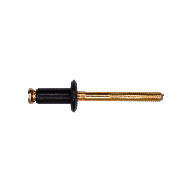 1/4" Special Peel-Type Rivet, 3/32" Grip, Black Aluminum Body, Steel Mandrel, 1/2"