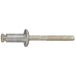 1/4" Special Peel-Type Rivet, 9/64"-3/16" Grip, Aluminum Body, Steel Mandrel, 1/2" Flange Diam