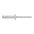 1/4" Special Peel-Type Rivet, 11/16"-3/4" Grip, Aluminum Body, Steel Mandrel, 1/2" Flange Diam