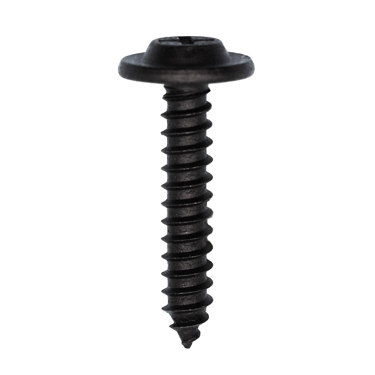 #10x1" Phillips Truss Head Flat Washer Tapping Screw, Type A/AB, Black E-Coat