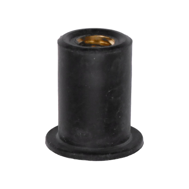 #10-32 Neoprene Rubber Nut, 0.518" Shank Length, 0.554" Overall Length, 0.377" Shank Diameter