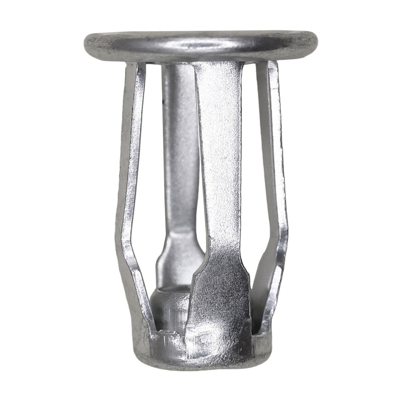 1/4"-20 Expansion Nuts, 0.197" - 0.394" Grip, 0.630" Head, Zinc, 0.472" Hole Diam, 0.492" Diameter, 1010 Steel