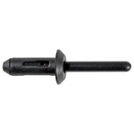 17/64"x1-7/8" Black Nylon Expansion Rivet, 3/32" - 3/16" Grip Range, 1/2" Flange Diam