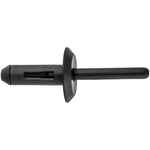 17/64"x1-7/8" Black Nylon Rivet, 3/32" - 3/16" Grip Range, 23/32" Flange Diam