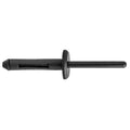 13/64"x2" Black Nylon Rivet, 15/64" - 25/64" Grip Range, 1/16" Flange Thick