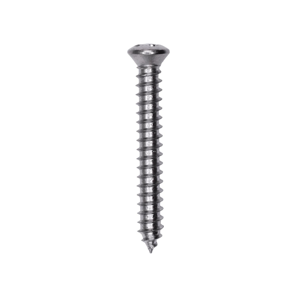 #8x1-1/4" Phillips Oval Head Tapping Screw, Type A/AB, Chrome, #6