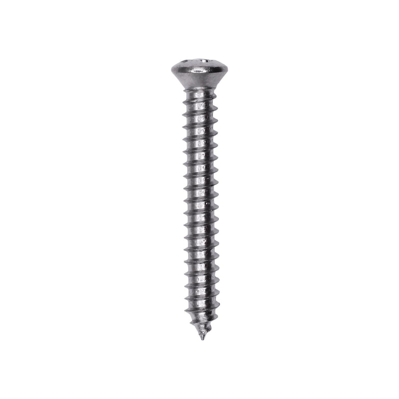 #8x1-1/4" Phillips Oval Head Tapping Screw, Type A/AB, Chrome, #6