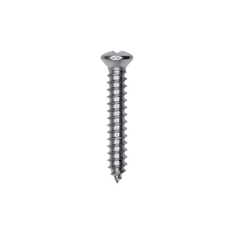 #8x1" Phillips Oval Head Tapping Screw, Type A/AB, Chrome, #6