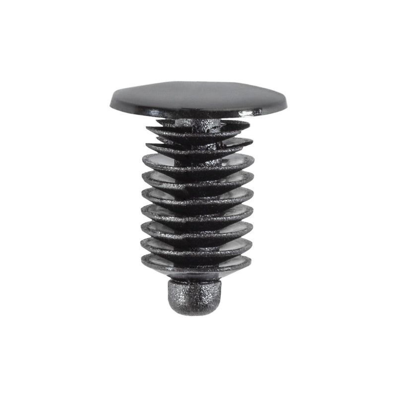 6mmx12mm Black Nylon Weatherstrip Retainer, 10mm Head