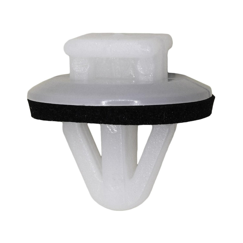 8mmx9mm White Nylon Molding Clip, 15mm Head