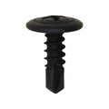 #8x1/2" Phillips Truss Head Washer Teks Tapping Screw, Type 2 Self-Drilling Tek, 7/16" Washer, Black Phosphate
