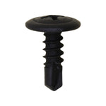 #8x1/2" Phillips Truss Head Washer Teks Tapping Screw, Type 2 Self-Drilling Tek, 7/16" Washer, Black Phosphate