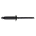 3/16" Split Type Rivet All Aluminum, 3/64"-11/32" Grip, Black Aluminum Body, Aluminum Mandrel, 3/8" Flange Diam