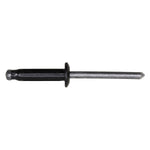 3/16" Split Type Rivet All Aluminum, 3/64"-11/32" Grip, Black Aluminum Body, Aluminum Mandrel, 3/8" Flange Diam