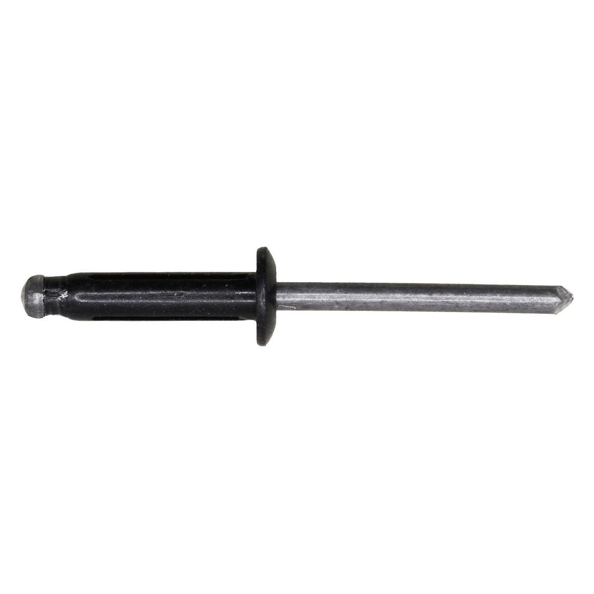 3/16" Split Type Rivet All Aluminum, 3/64"-11/32" Grip, Black Aluminum Body, Aluminum Mandrel, 3/8" Flange Diam