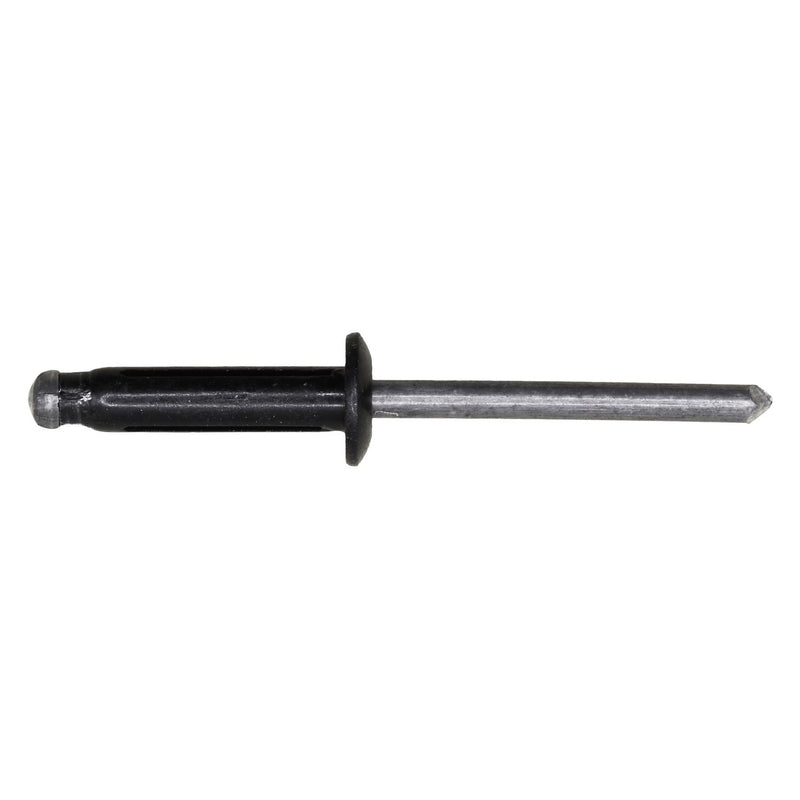 3/16" Split Type Rivet All Aluminum, 3/64"-11/32" Grip, Black Aluminum Body, Aluminum Mandrel, 3/8" Flange Diam