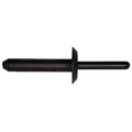 1/4" Black Nylon Rivet, 5/16"-15, 5/16" - 15/32" Grip Range, 21/32" Flange Diam