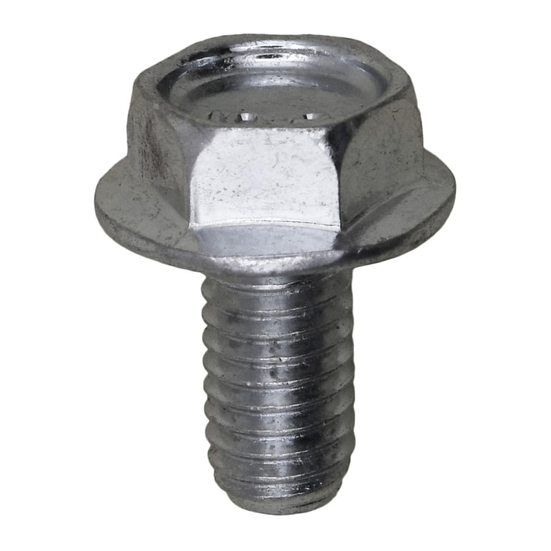 M6-1.0x12mm Hex Head Flange License Plate Screw, Zinc & Clear, 14mm Flange Diam