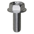 M6-1.0x16mm Hex Head Flange License Plate Screw, Zinc & Clear, 14mm Flange Diam