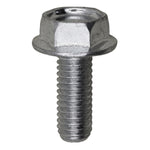 M6-1.0x16mm Hex Head Flange License Plate Screw, Zinc & Clear, 14mm Flange Diam