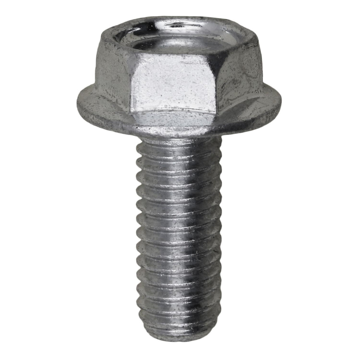 M6-1.0x16mm Hex Head Flange License Plate Screw, Zinc & Clear, 14mm Flange Diam