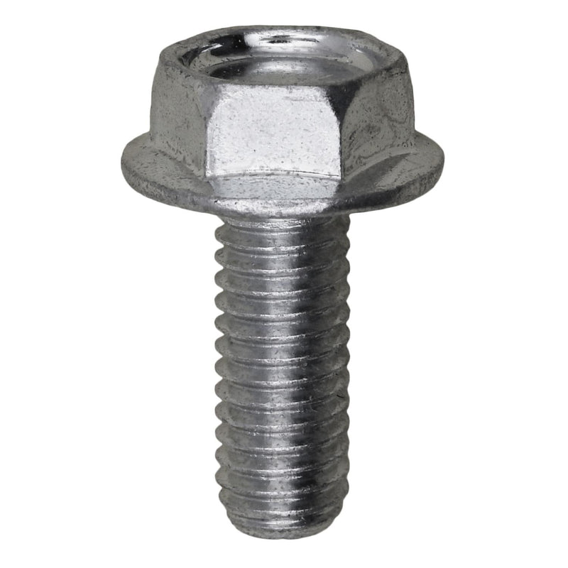 M6-1.0x16mm Hex Head Flange License Plate Screw, Zinc & Clear, 14mm Flange Diam