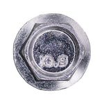 M6-1.0x16mm Hex Head Flange License Plate Screw, Zinc & Clear, 14mm Flange Diam
