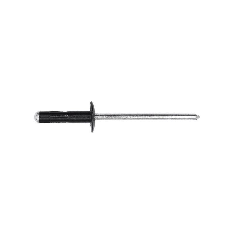 1/8" Specialty Rivet Aluminum/Steel, 3/16"-3/8" Grip, Black Aluminum Body, Steel Mandrel, 5/16" Flange Diam